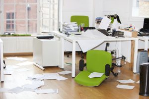 messy office and desk